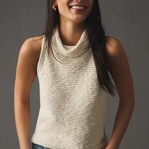 Anthropologie Pilcro Knit Cream Vest Spring Style Size Large